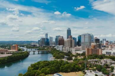 Cityscape and view of Austin, Texas and the river