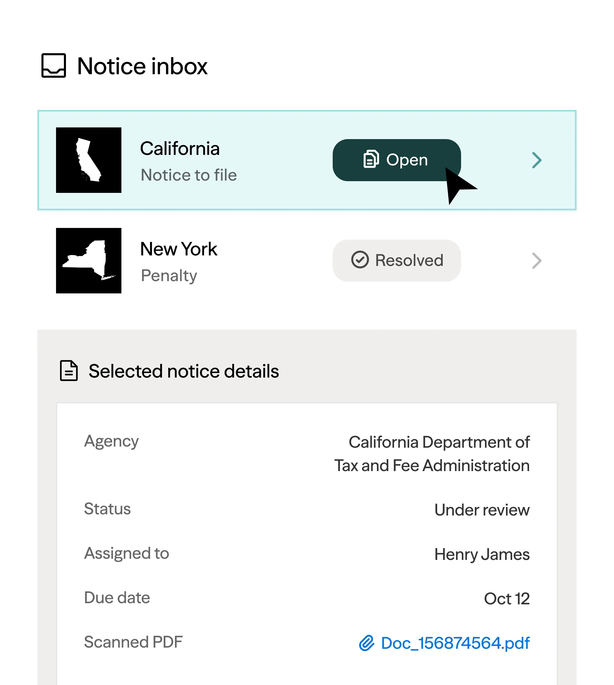 Zamp notice management dashboard